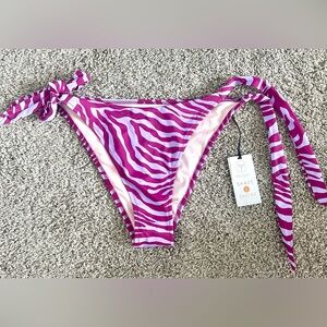 Shade & Shore Purple Pink Zebra Bikini Bottom Pink Blossom